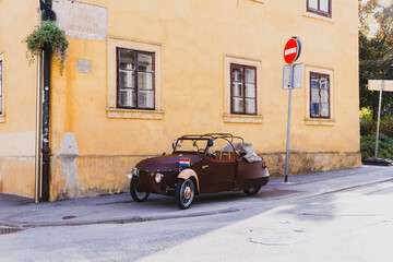 retro small car park on the street