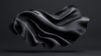 Naklejka premium Elegant evening dress, flowing silk fabric, 3D illustration