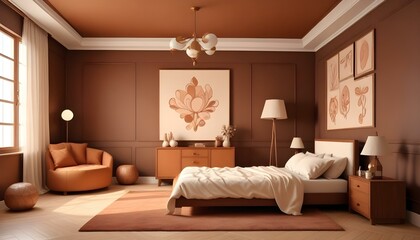 Fototapeta premium Photo interior modern design room 3d illustration;