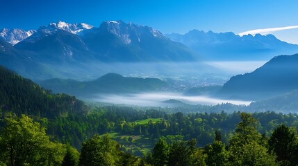 Fototapeta premium Misty Mountain Landscape