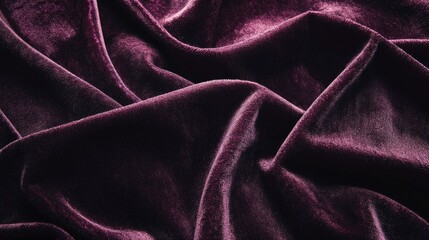 Obraz premium A detailed shot of a velvety texture in a dark aubergine shade, emphasizing the richness and softness of the fabric