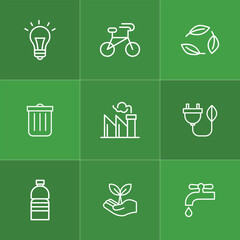 Sustainability and environmental icon set