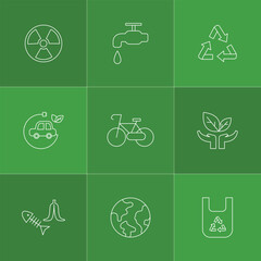 Sustainability and environmental icon set