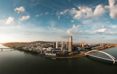 Aerial panorama of Bratislava, Slovakia