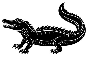 Isolated vector reptile illustration of a dragon, a wild animal with a long tail on a white background