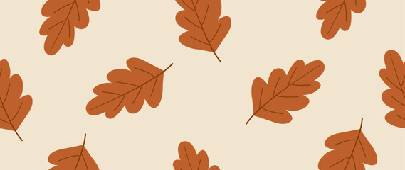 Fototapeta premium Vector seamless background. Autumn concept. Minimalistic abstract color pattern. Modern print on a light background. Ideal for textile design, screensavers, covers, cards, invitations and posters.
