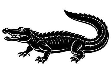 A black iguana, a wild reptile animal with a notable tail, is isolated in a closeup shot