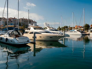 Luxury yachts in the marina