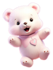 Obraz premium PNG Cute pink bear toy.