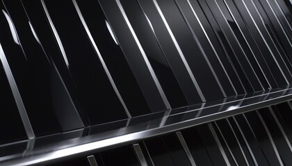 Obraz premium Minimalist Black Futuristic Room with Subtle Lighting 49