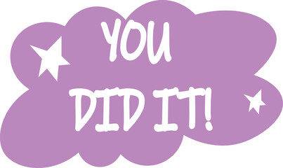 Bold Congratulation Sticker Text Cute