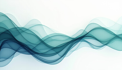 Flowing Green and Blue Waves in Minimalist Design