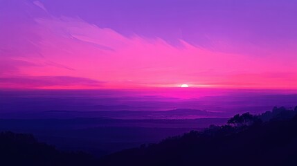 Fototapeta premium A dusky purple haze envelops the evening sky, with deep indigos blending into the horizon, signaling the end of the day.