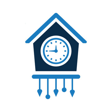 recommend clip art: Alarm, clock, cuckoo icon. Simple color vector.