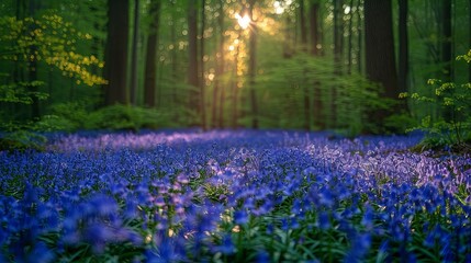 Obraz premium bluebells in the woods
