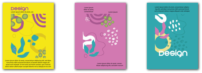 Cool abstract and floral design. Seamless pattern and mask used, easy to re-size. For notebooks, planners, brochures, books, catalogs etc. Vector illustration.