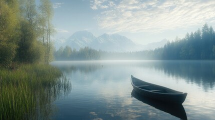 A moment of mindful presence by a serene lake, where nature's tranquility encourages deep reflection.