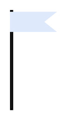 Obraz premium Minimalist design of a black flagpole with a light blue pennant. Ideal for events, celebrations, navigation, marking locations, and sports. Clean and modern style.