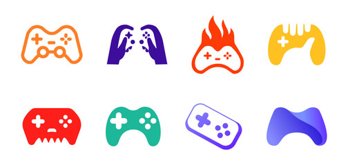 Gaming logo. Gaming logo set. Game pad icon set. Vector