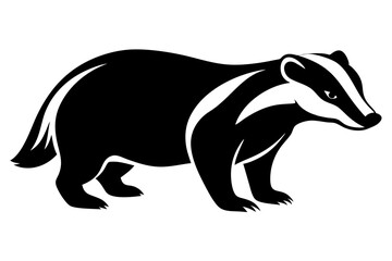 Black silhouette vector illustration of a wild bear mammal