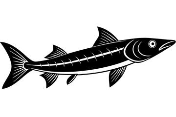A blue vector illustration of an isolated marine fish silhouette on a white background