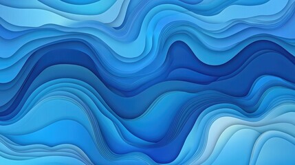 Fototapeta premium A seamless background with abstract wavy lines in different shades of blue, perfect for a fluid and dynamic design