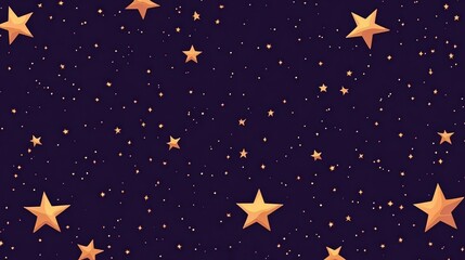A seamless background with tiny gold stars scattered across a deep purple backdrop, ideal for celestial or magical themes