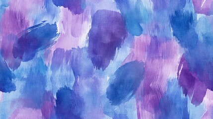 A seamless background with watercolor brush strokes in shades of blue and purple, ideal for artistic and creative designs