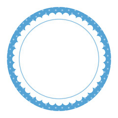 Simple Blank Plain Sophisticated Circular Frame with Scalloped And Dots Detailing Design