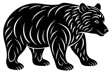 Wild animal vector illustration of a black bear silhouette