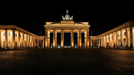 Obraz premium Brandenburg Gate in Berlin, illuminated at night