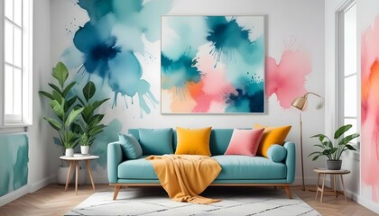 Photo interior modern design room 3d illustration;