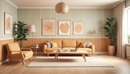 Photo interior modern design room 3d illustration;