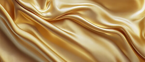 luxurious satin fabric in a shimmering gold tone