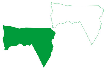 Boninal municipality (Bahia state, Municipalities of Brazil, Federative Republic of Brazil) map vector illustration, scribble sketch Boninal map