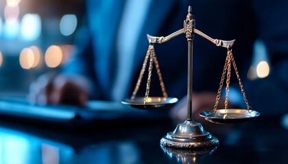 Diverse group of professionals balancing regulatory codes on scales, symbolizing legal evenhandedness and balance
