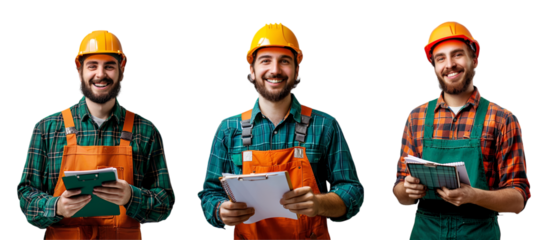 Worker with drawing in hand