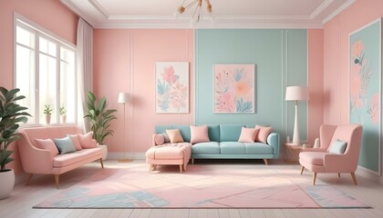 Photo interior modern design room 3d illustration;