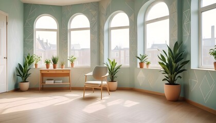 Photo interior modern design room 3d illustration;