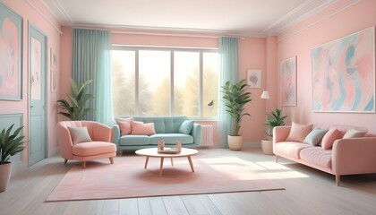 Photo interior modern design room 3d illustration;