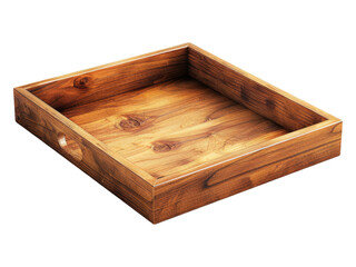 Wooden serving tray. PNG