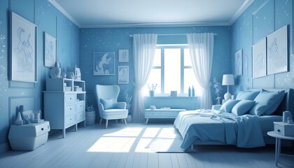 Photo interior modern design room 3d illustration;