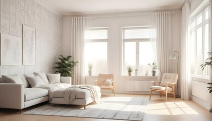 Photo interior modern design room 3d illustration;