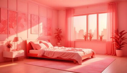 Photo interior modern design room 3d illustration;