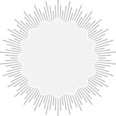 Star shape and rays frame illustration