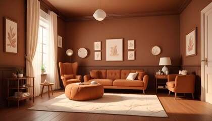 Photo interior modern design room 3d illustration;