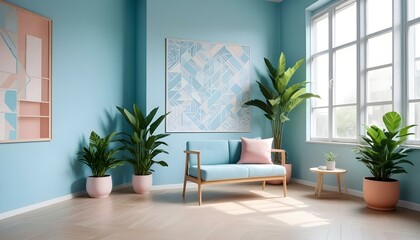 Photo interior modern design room 3d illustration;