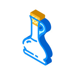 oil bottle glass package isometric icon vector. oil bottle glass package sign. isolated symbol illustration