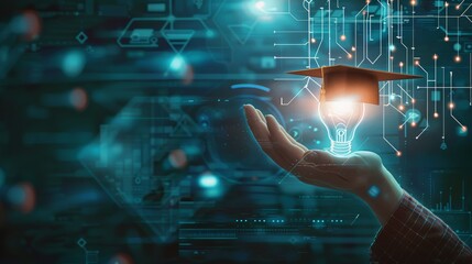 Driving Innovation: Image of a glowing lightbulb symbolizing problem solving, success, energy and technological progress.