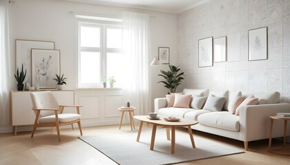 Photo interior modern design room 3d illustration;